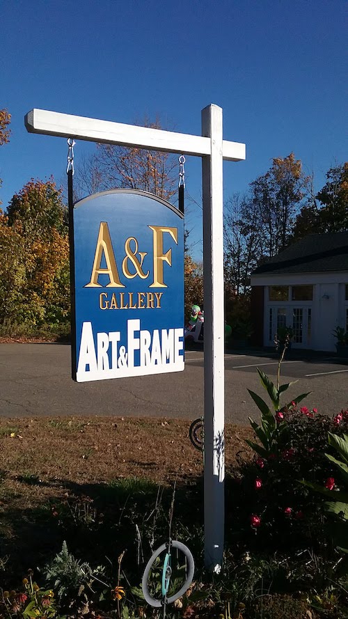 Sign in from front of Art and Frame of Danbury